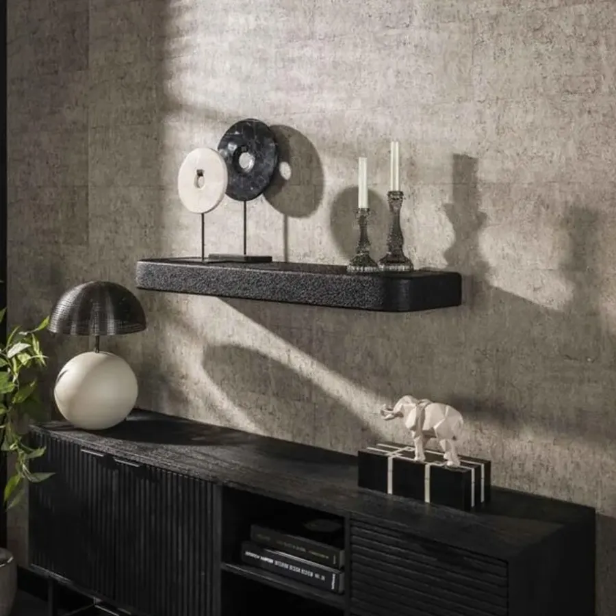 Wandplanken-Giga Living Wandplank Grijs Metaal - 100x29x8cm - Metallic