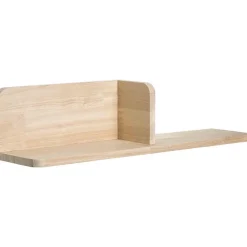Leen Bakker Wandplank Mick naturel rubberwood - 14x60x14 cm
