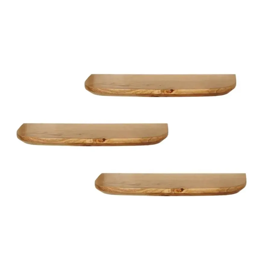 Wandplanken-StarFurn Wandplank Naturel - Set van 3 - 60x20x15cm - Gusta