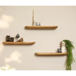 Wandplanken-StarFurn Wandplank Naturel - Set van 3 - 60x20x15cm - Gusta