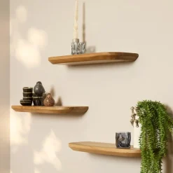 Wandplanken-StarFurn Wandplank Naturel - Set van 3 - 60x20x15cm - Gusta