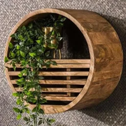 Wandrekken-Emob Wandplank Wes ø40cm x25cm-zandkleurig mangohout