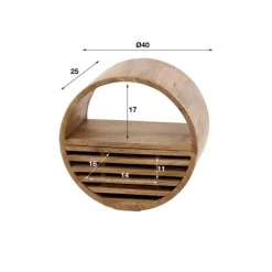 Wandrekken-Emob Wandplank Wes ø40cm x25cm-zandkleurig mangohout