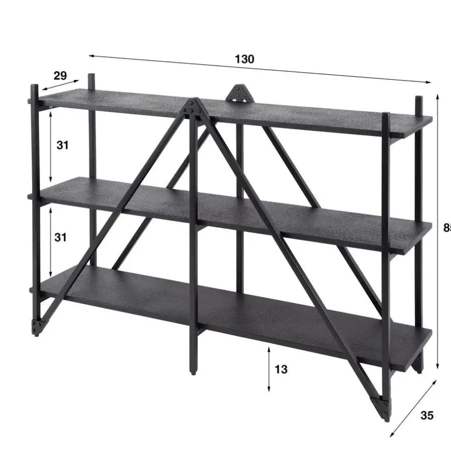 Giga Living Wandrek - Metaal - 130x85cm - Zwart - Piega