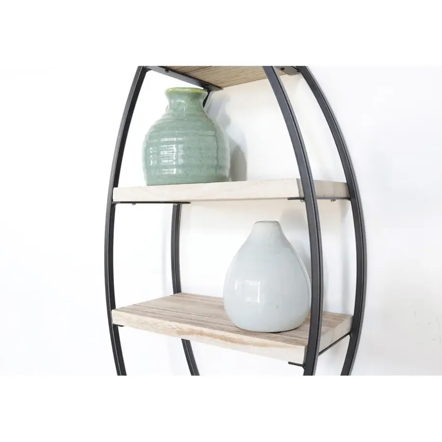 IVOL Wandrek ovaal met 4 houten plankjes - 36x80cm