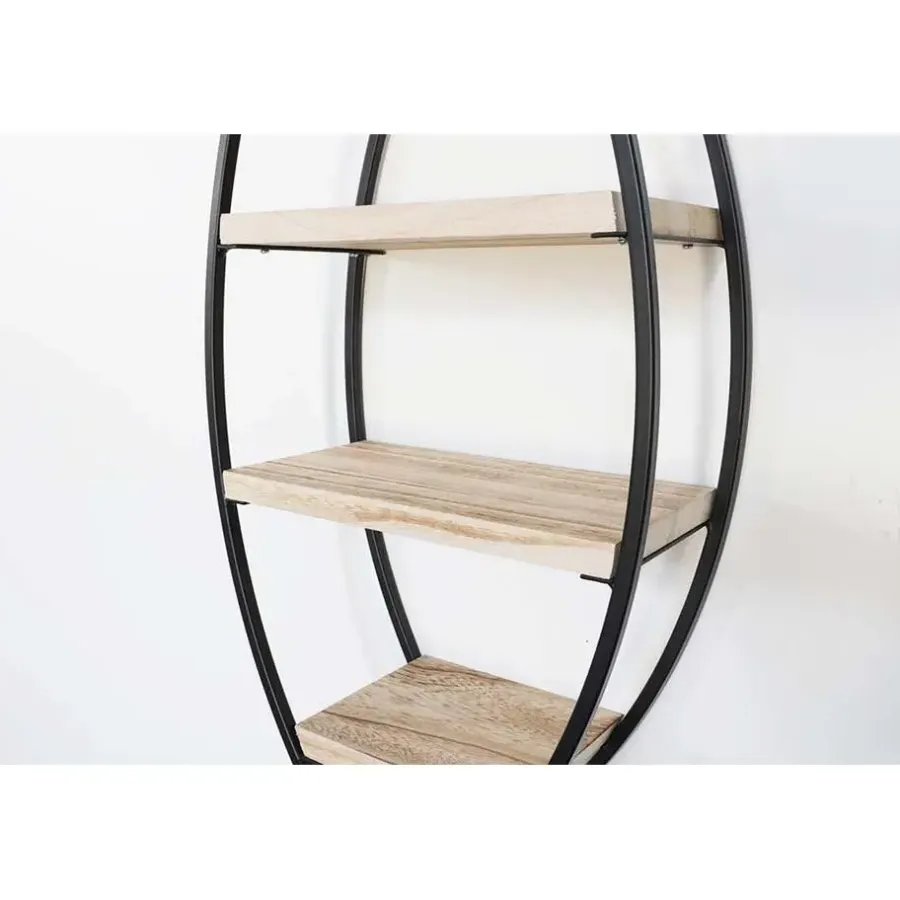 IVOL Wandrek ovaal met 4 houten plankjes - 36x80cm
