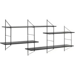 Leen Bakker Wandrek Viki (dubbel) - zwart - 79x25,5x191 cm