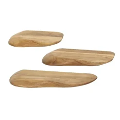 Giga Living Wandschap Acaciahout - Set van 3 - 50x20x4cm - Organic