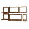 Giga Living Wandschap Acaciahout - Set van 5 - 30x23x65cm - Curvy