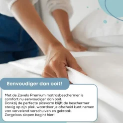 Zavelo Waterdichte Matrasbeschermer Splittopper Hoeslaken Badstof-Lits-jumeaux (180x...