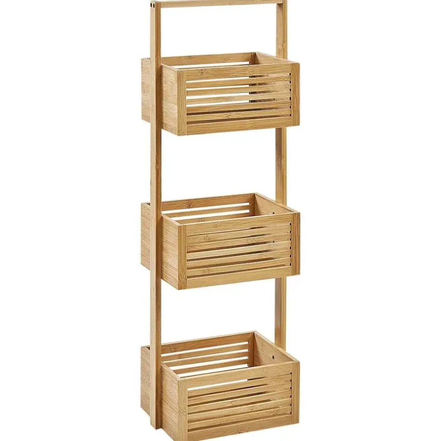 Hoge Kasten-Beliani WAVERLY - Badkamerkast - Lichthout - Bamboe