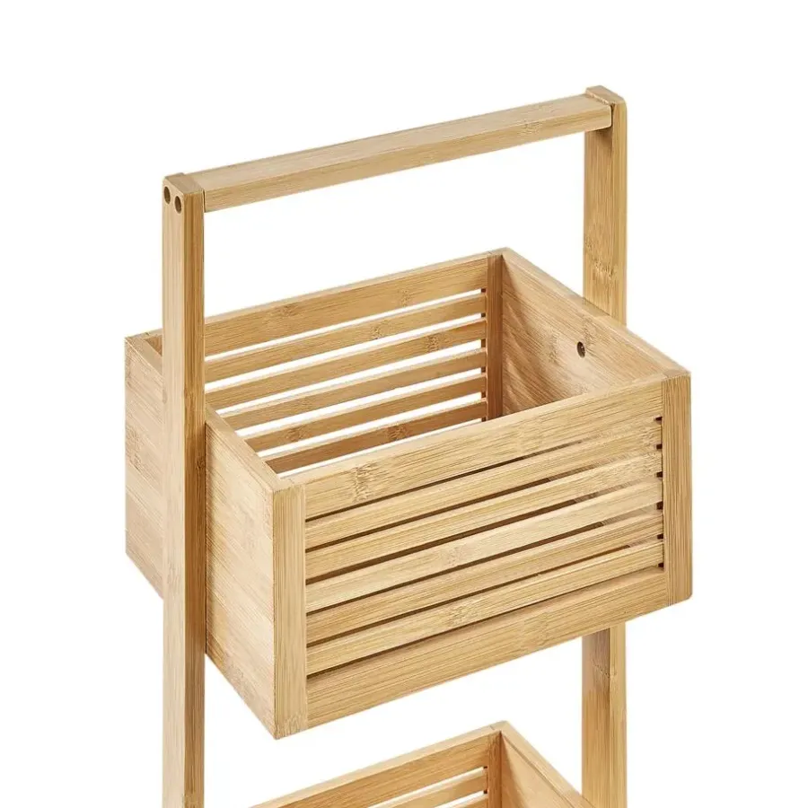 Hoge Kasten-Beliani WAVERLY - Badkamerkast - Lichthout - Bamboe