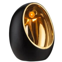 Leen Bakker Waxinelichthouder Brygge - Matzwart/Goud - 12,5xØ9,5 cm