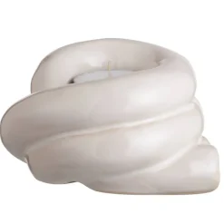 Kandelaars En Windlichten-Leen Bakker Waxinelichthouder Fleurie - off-white - 7,3x10,5x12,5 cm