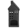 Kandelaars En Windlichten-Leen Bakker Waxinelichthouder Huis - zwart - 17,5x8x7 cm