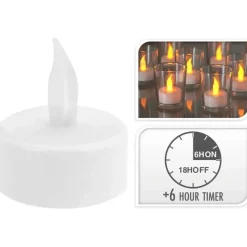 Kaarsen-Merkloos Waxinelichtjes - 24x stuks - LED - 4 cm