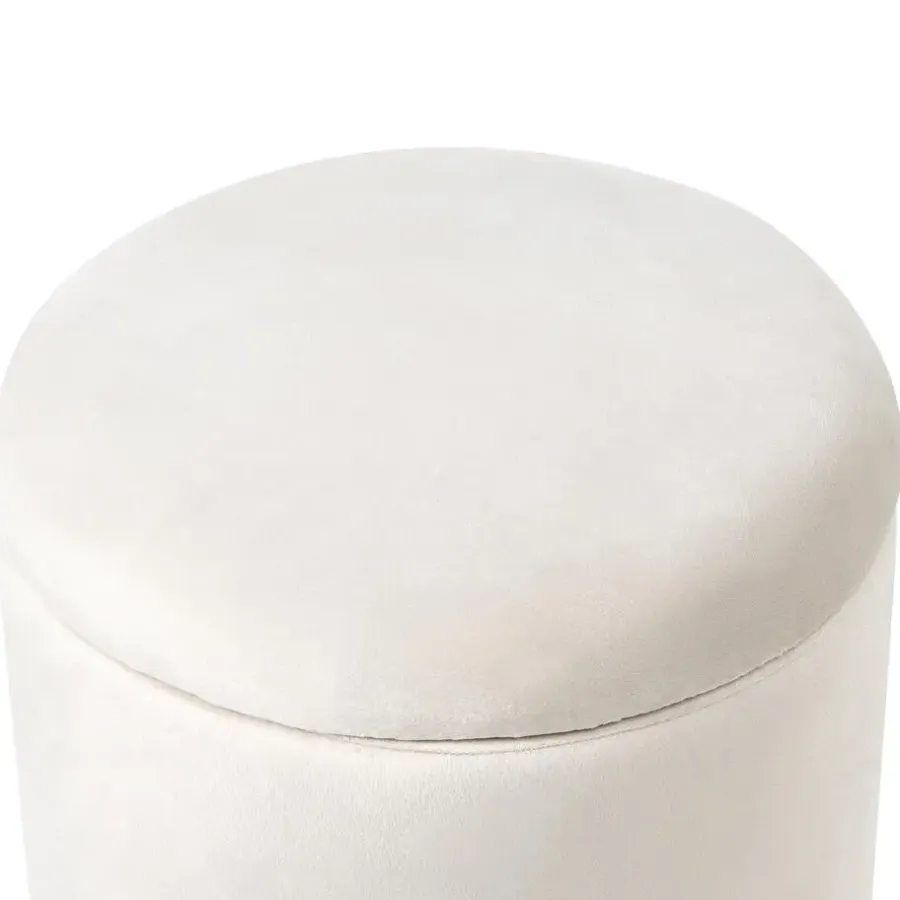 Leen Bakker WENONA - Opbergpoef - Off-white - Fluweel