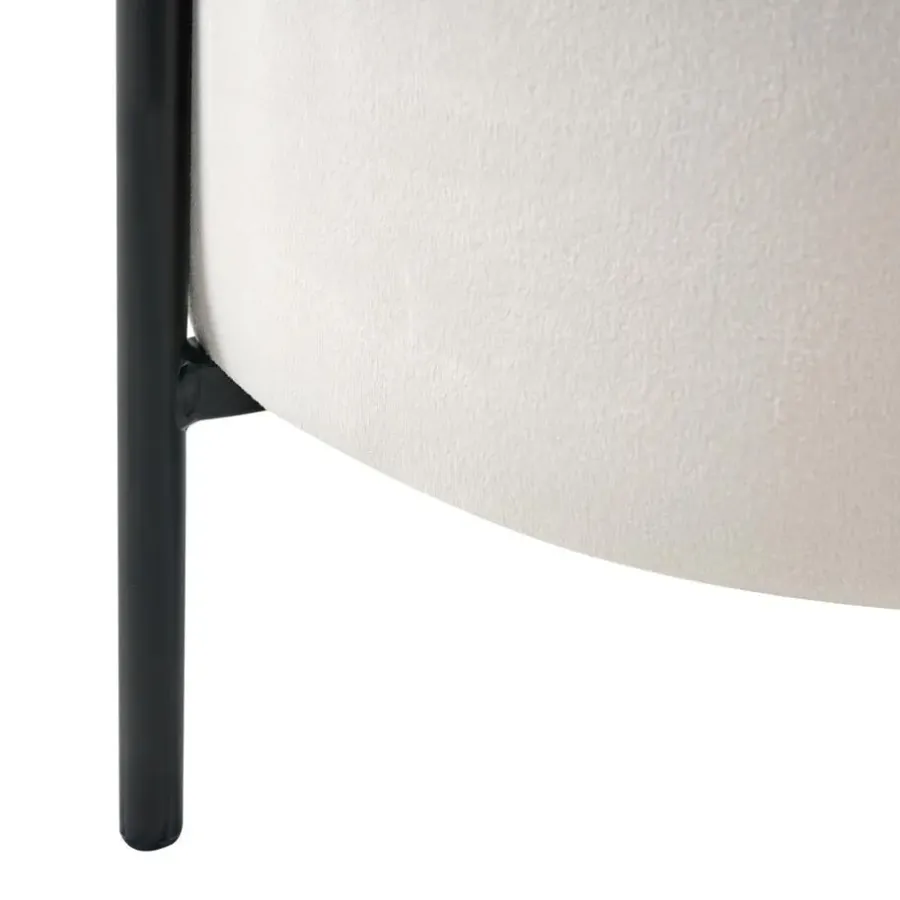 Leen Bakker WENONA - Opbergpoef - Off-white - Fluweel