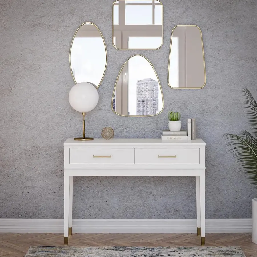 CosmoLiving Westerleigh - Consoletafel met 2 laden in wit MDF