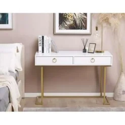 Beliani WESTPORT - Kaptafel - Wit - Metaal