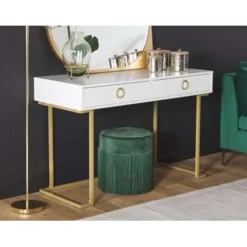 Beliani WESTPORT - Kaptafel - Wit - Metaal