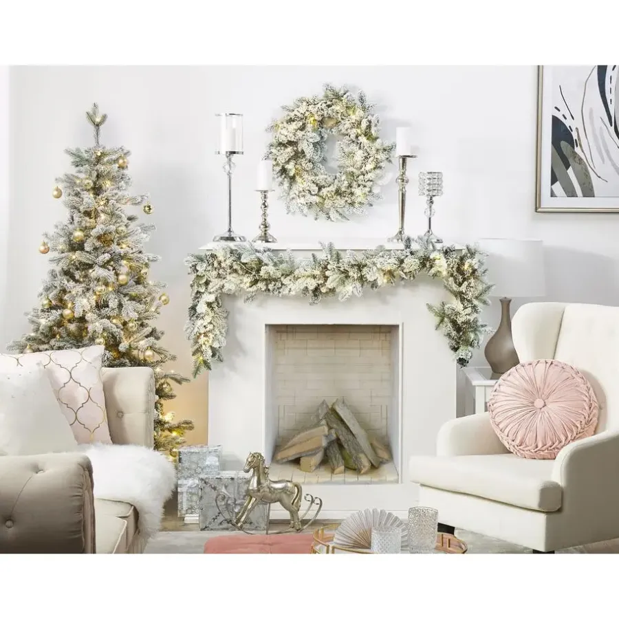 Kerstdecoratie-Beliani WHITEHORN - Guirlande - Groen - PVC