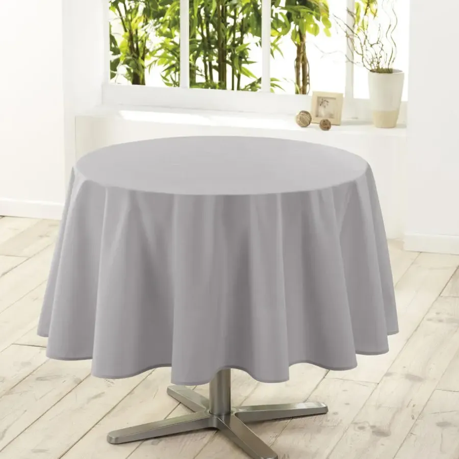 Wicotex Tafellaken - lichtgrijs - rond - polyester - 180 cm