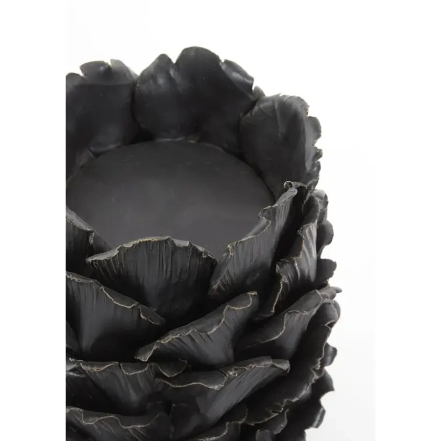Light & Living Windlicht Tapanui - Zwart Hout - Ø14cm