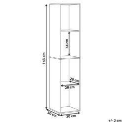 Leen Bakker WINNIPEG - Boekenkast 4 planken - Wit - Vezelplaat