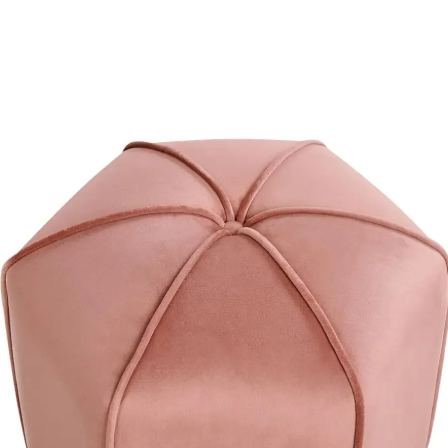 Leen Bakker WISHEK - Poef - Roze - Fluweel