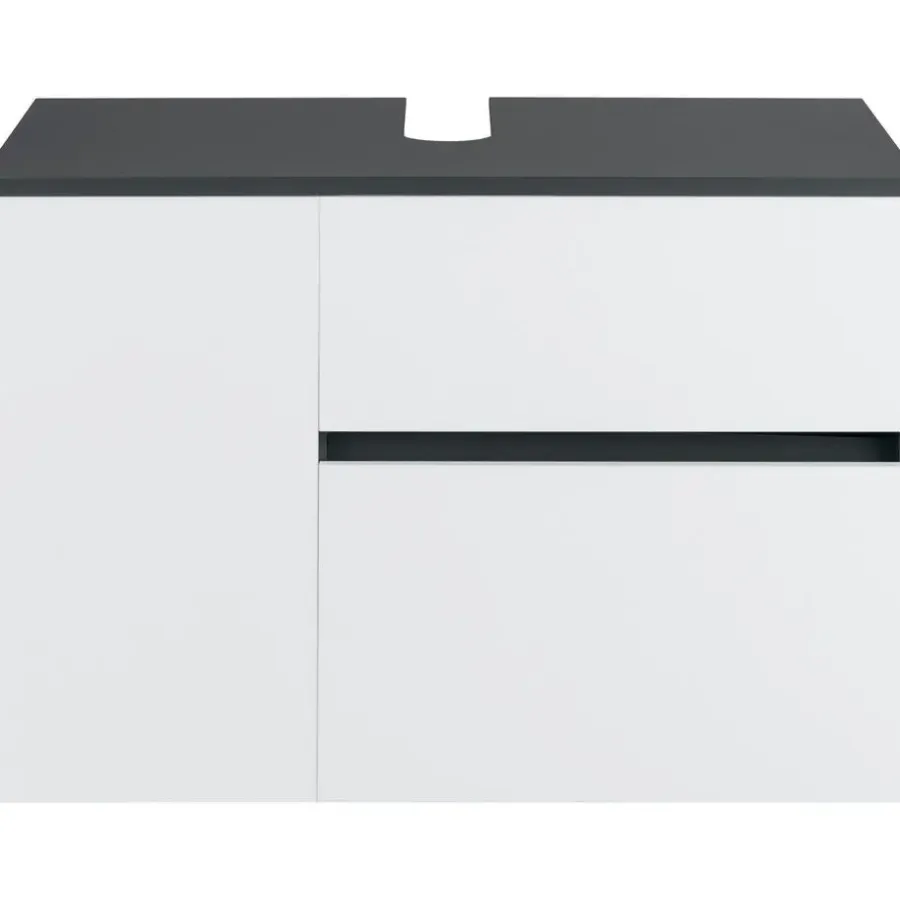 Loft24 Wisla - Badmeubel 80 cm 1-lade, 1 klep, 1 deur wit/grijs