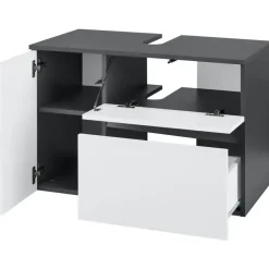 Loft24 Wisla - Badmeubel 80 cm 1-lade, 1 klep, 1 deur wit/grijs