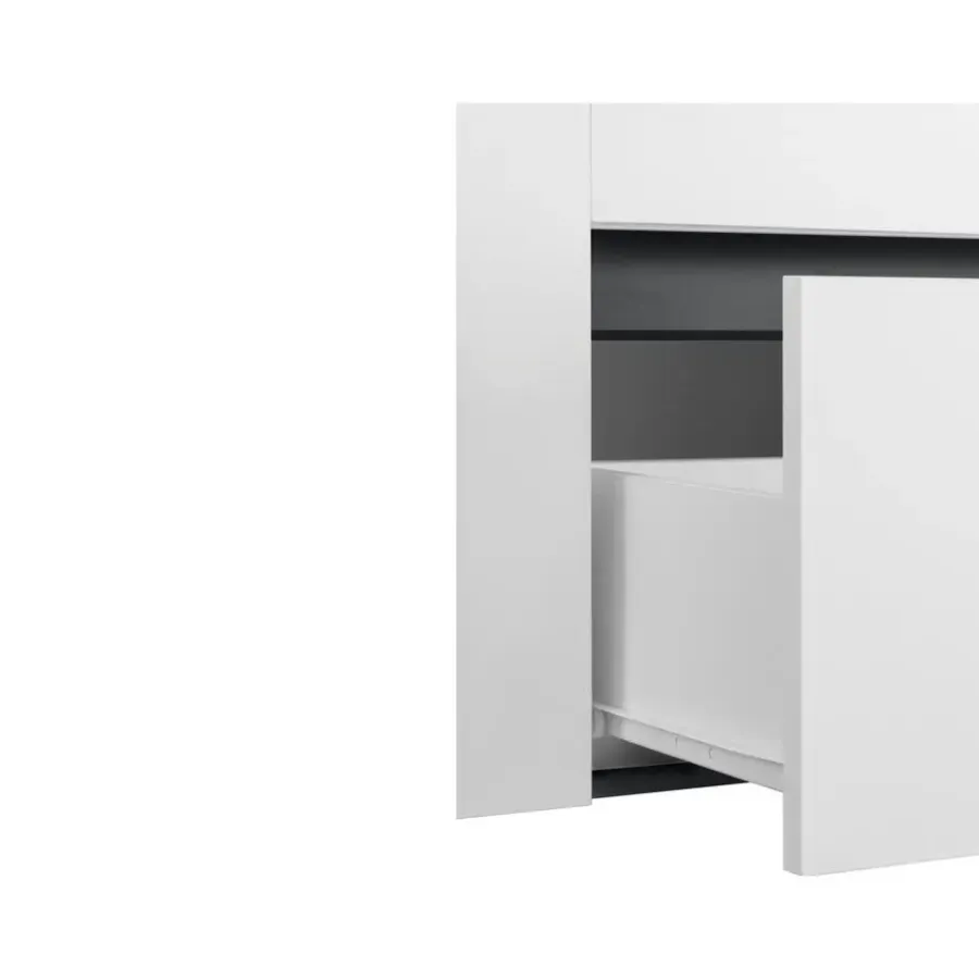 Loft24 Wisla - Badmeubel 80 cm 1-lade, 1 klep, 1 deur wit/grijs