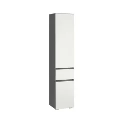Hoge Kasten-Loft24 Wisla - Kast met 1 lade en 2 deuren in wit / antraciet spaanplaat