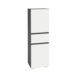 Loft24 Wisla - Midi-kast 1 lade, 2 deuren in wit/antraciet spaanplaat