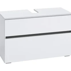 Wastafelkasten-Loft24 Wisla - Onderkast 80 cm met 1 lade + 1 klep in witte spaanplaat