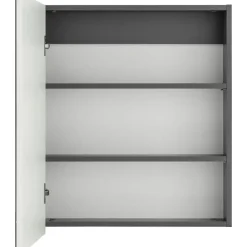 Spiegelkasten-Loft24 Wisla - Wandkast met spiegel wit / antraciet spaanplaat