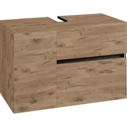 Wastafelkasten-Loft24 Wisla - Wastafelonderkast met 1 deur / 1 klep / 1 lade in eikenoptik