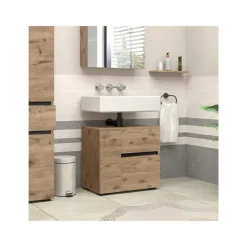 Loft24 Wisla - Wastafelonderkast met 1 deur / 1 lade / 1 klep in eikenoptik
