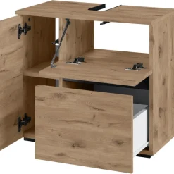 Loft24 Wisla - Wastafelonderkast met 1 deur / 1 lade / 1 klep in eikenoptik