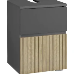 Wastafelkasten-Dorel Home Wisla - Wastafelonderkast 40 cm met 1 deur in antraciet eikenoptik