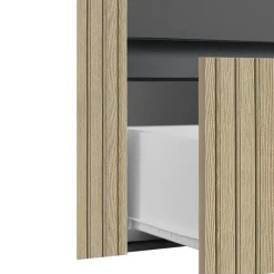Dorel Home Wisla - Wastafelonderkast 80 cm met 1 deur 1 lade 1 klep in antraciet eikenoptik