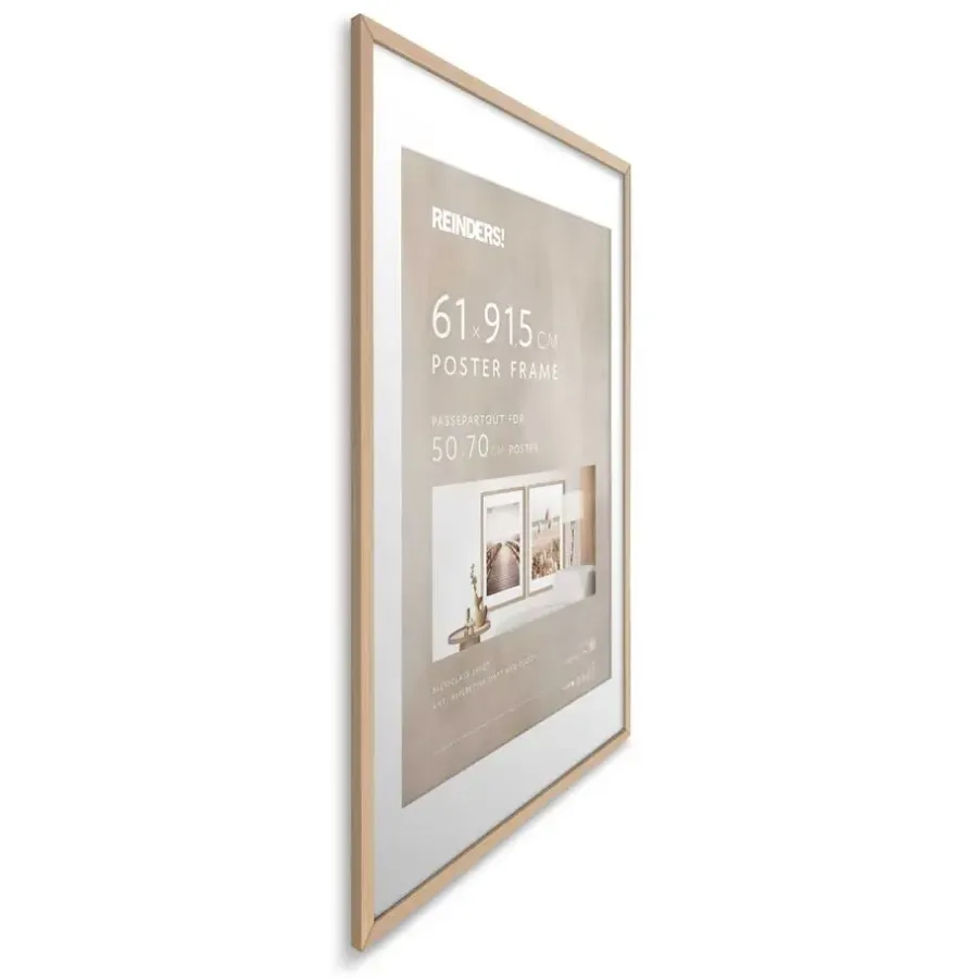 Fotolijsten-Reinders Wissellijst hout Poster 61x91,5 of 50x70 Beuken - 61 x 91,5