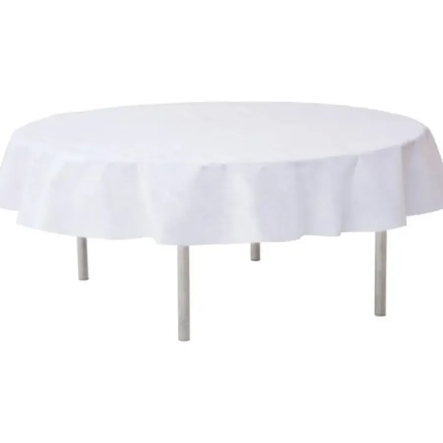Tafelkleden-Santex Wit rond tafelkleed/tafellaken 180 cm non woven polypropyleen