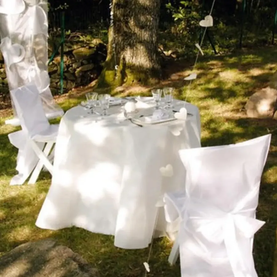 Tafelkleden-Santex Wit rond tafelkleed/tafellaken 180 cm non woven polypropyleen