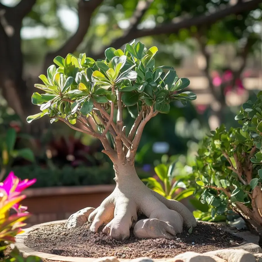 Kamerplanten-Plant in a Box Woestijnroos - Set van 4 - Adenium obesum - Hoogte 25-40cm - ⌀10,5cm