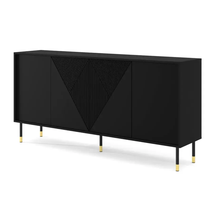 Homlando WOODY dressoir 4D 180 cm mat zwart