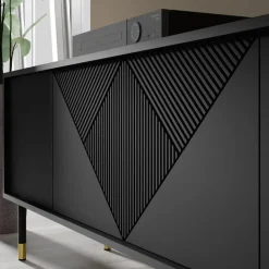 Homlando WOODY dressoir 4D 180 cm mat zwart