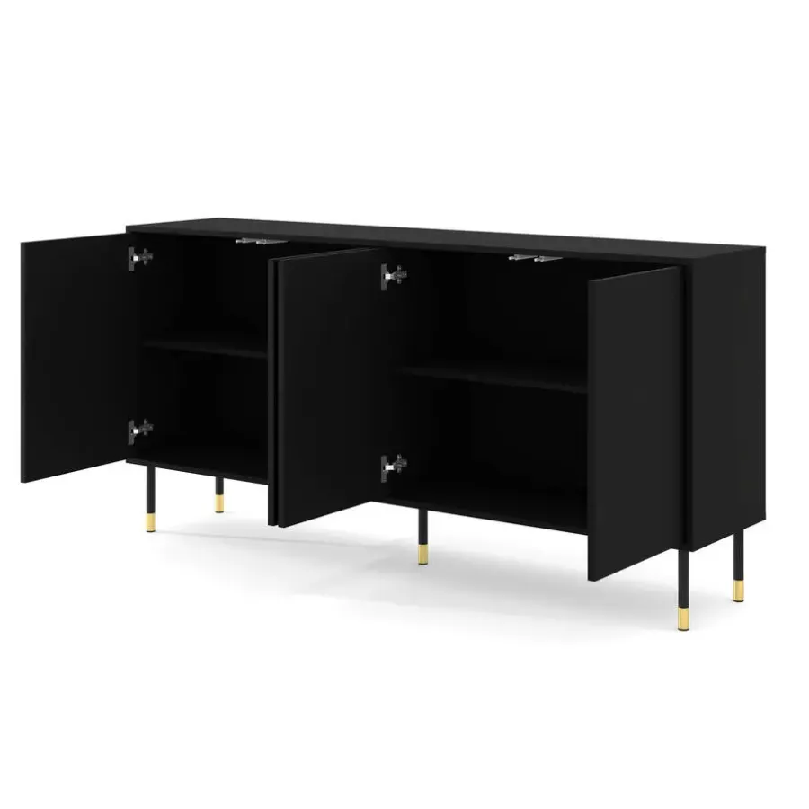 Homlando WOODY dressoir 4D 180 cm mat zwart