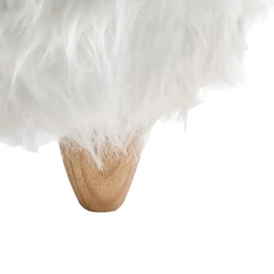 Leen Bakker WOOLLY - Dierenpoef - Wit - Nepbont